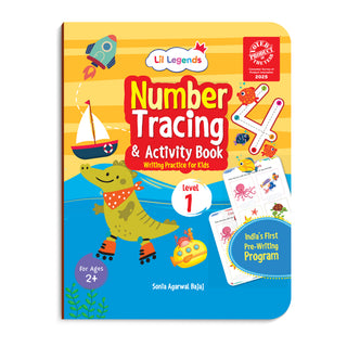 Lil Legends My First Pre-Writing Skills | Set of 2 Books | Lines and Patterns Level 0 + Number Tracing Level 1 | India's First Pre-Writing Programme | Nursery/LKG | Age 2-4