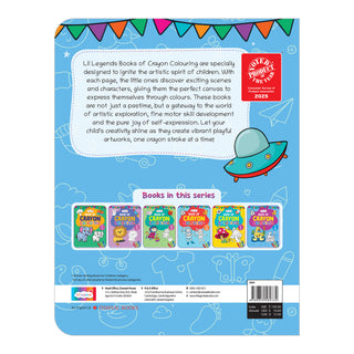 Lil Legends Book Of Crayon Colouring for Kids | Builds Focus, Creativity and Colour Recognition | Colouring Activity Book with Detailed Designs | For UKG/Class 1 | Age 5+