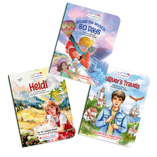 Lil Legends Timeless Classics Re-Imagined for Today | Set of 3 Story Books | Heidi, Gulliver's Travels and More | Vocabulary, Imagination and Value Booster Stories | For Age 7+