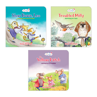 Lil Legends Mindful Moments Series - Slow Down Leo, Troubled Milly and The Yellow Patch | Set of 3 Books for Kids | Illustrated Stories to Build Concentration and Self Control | Age 5+