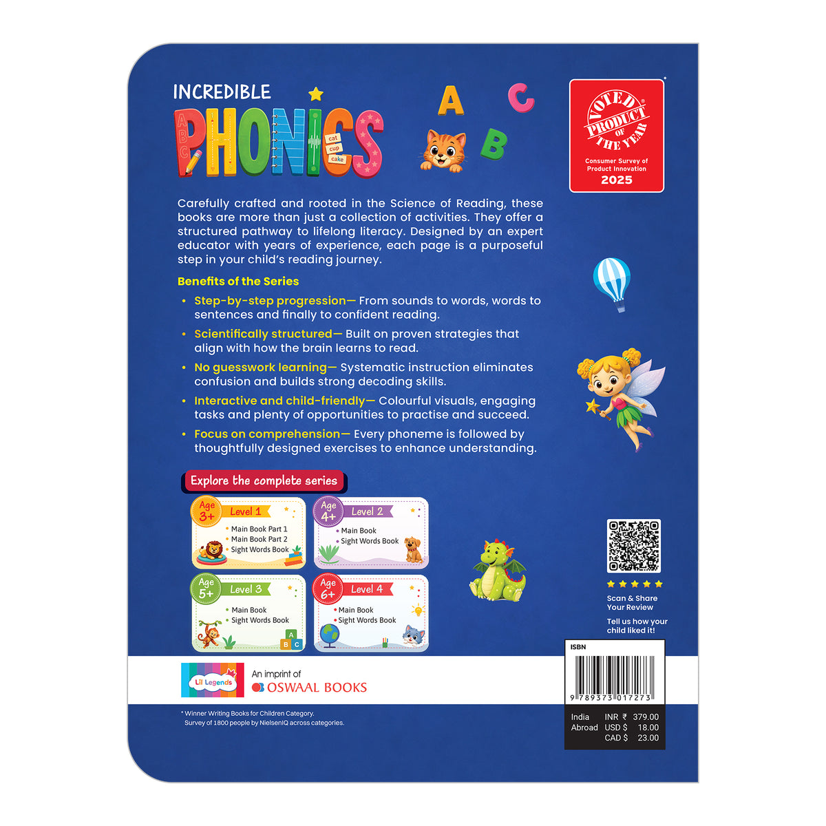 Lil Legends Incredible Phonics Level 2 Main Book | CVC Words, Short Vowels, Letter Blending | Early Reading | Phonics Workbook for Beginners | Age 4+