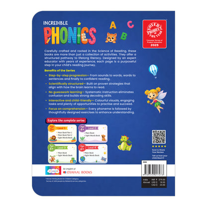Lil Legends Incredible Phonics Level 2 Main Book | CVC Words, Short Vowels, Letter Blending | Early Reading | Phonics Workbook for Beginners | Age 4+