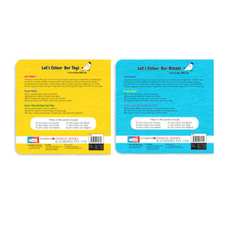 Lil Legends Let's Colour Set of 2 Colouring Books | Toys and Oceans | Travel-Friendly Hardboard Support | Boosts Focus and Creativity | For UKG/Primary | Age 4+