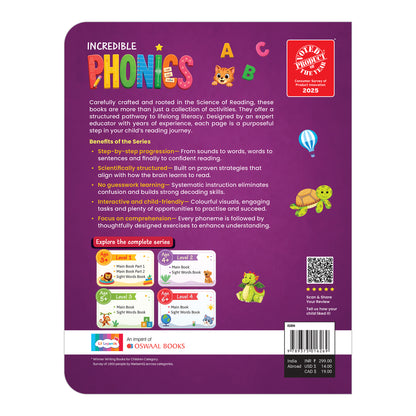 Lil Legends Incredible Phonics Level 1 Part 1 Main Book | Letter Sounds, Tracing, Writing and Fun Activities | Phonics Workbook for Beginners | Age 3+