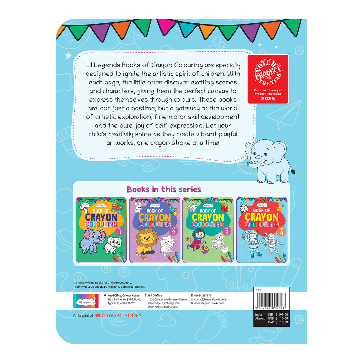 Lil Legends Book Of Crayon Colouring Vol 4 for Kids | Animals, Birds and Surrounding World | Boosts Focus, Creativity and Patience | Fun Activity Book | For UKG/Class 1/Class 2 | Age 4+