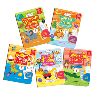 Lil Legends Complete Print Writing Pack | Set of 5 Books | Uppercase, Lowercase A-Z and Number Tracing 0-9 | India's First Pre-Writing Programme | Nursery/LKG/UKG | Age 2-6