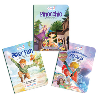 Lil Legends Timeless Classics Re-Imagined for Today | Set of 3 Story Books | Pinocchio, Peter Pan and More | Vocabulary, Imagination and Value Booster Stories | For Age 7+