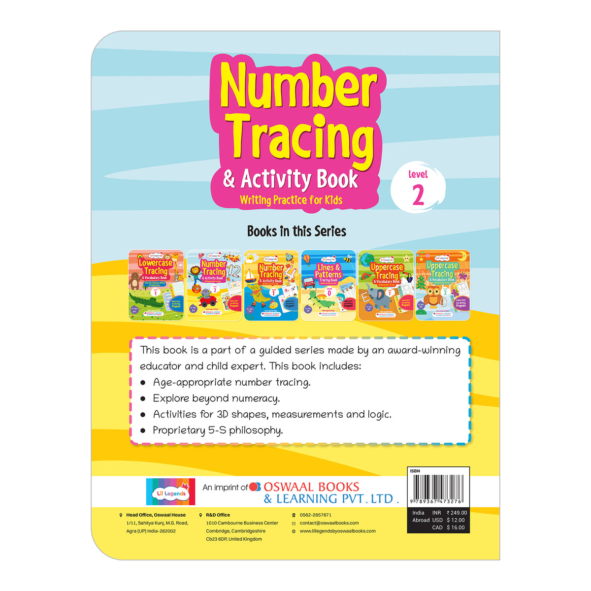 Lil Legends Writing Books Number Tracing and Activity Book Level 2 for Kids | Step-by-Step Writing Practice | Counting, Fun Activities and Early Maths Workbook | For LKG/UKG | Age 3+