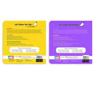 Lil Legends Let's Colour Set of 2 Colouring Books | Toys and Dreams | Travel-Friendly Hardboard Support | Boosts Focus and Creativity | For UKG/Primary | Age 4+