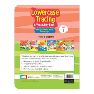 Lil Legends Writing Books Lowercase Tracing and Vocabulary Book Level | 1 New Age Lowercase Writing D'Nealian Style | Small Letters Practise Workbook | For LKG/UKG | Age 4+