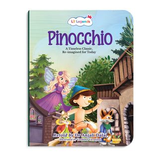 Lil Legends Timeless Classics Re-Imagined for Today | Set of 2 Illustrated Story Books | Pinocchio and Peter Pan | Vocabulary, Imagination and Value Booster Stories | For Age 7+