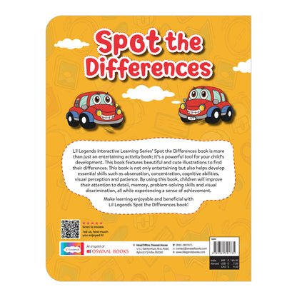 Lil Legends Spot the Difference Book for Kids Age 4+ Years - Interactive Learning Activity Book | Fun Puzzles to Boost Observation, Concentration & Critical Thinking | Brain Games for Children