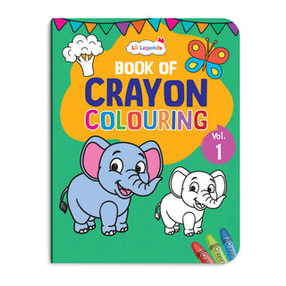 Lil Legends Crayon Colouring Book Vol 1 for Kids | Bold Outlines and Simple Designs | Animals, Birds and More | Fun Colouring Activity Book | For Nursery/LKG | Age 2+
