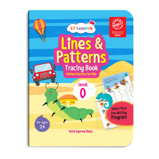 Lil Legends My First Pre-Writing Skills | Set of 2 Books | Lines and Patterns Level 0 + Number Tracing Level 1 | India's First Pre-Writing Programme | Nursery/LKG | Age 2-4