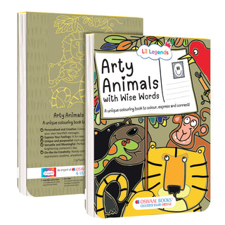 Lil Legends Arty Animals Fun Colouring Book for Kids | 35+ Perforated Tear-Out Animal Themed Postcards to Colour and Share | Boosts Focus, Colour Recognition and Creativity | Age 3+