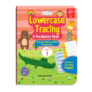 Lil Legends Writing Books Lowercase Tracing and Vocabulary Book Level | 1 New Age Lowercase Writing D'Nealian Style | Small Letters Practise Workbook | For LKG/UKG | Age 4+