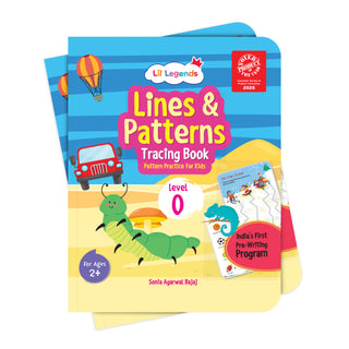 Lil Legends Writing Book Lines and Patterns Tracing Book Level 0 for Kids | India's First Pre-Writing Program | Pencil Control and Activity Book | For Nursery/LKG/UKG | Age 2-3