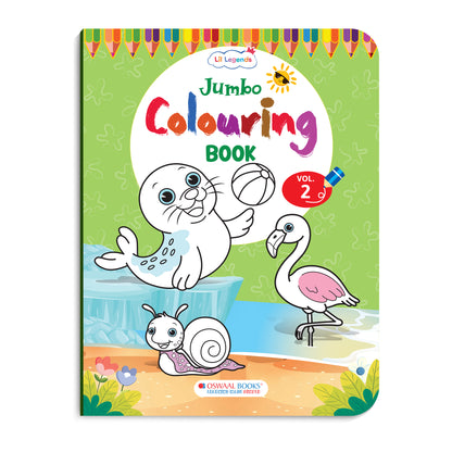 Lil Legends Jumbo Colouring Book Vol 2 for Kids | Bold Outlines and Fun Designs | Animals, Birds and Nature Scenes | Big Size Colouring Activity Book | For Toddlers/LKG/UKG | Age 4+