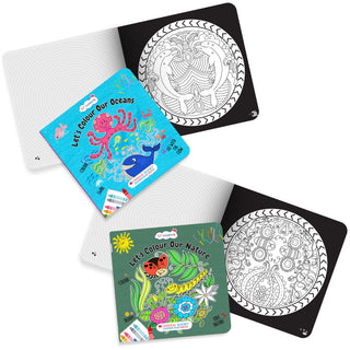 Lil Legends Let's Colour Set of 3 Colouring Books | Animals, Oceans and Dragons | Travel-Friendly Hardboard Support | Boosts Focus and Creativity | For UKG/Primary | Age 4+
