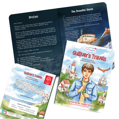 Lil Legends Timeless Classics Re-Imagined for Today | Set of 4 Story Books | Pinocchio, Peter Pan, Gulliver's Travels and More | Vocabulary, Imagination and Values Booster Stories | For Age 7+