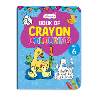 Lil Legends Book Of Crayon Colouring for Kids | Builds Focus, Creativity and Colour Recognition | Colouring Activity Book with Detailed Designs | For UKG/Class 1 | Age 5+