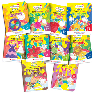 Lil Legends Books Of Copy Colouring Mega Pack of 20 Books for Kids | Alphabet, Numbers, Toys, Fairies and More | Fun Activities and Vocabulary Booster | For Nursery/LKG/UKG | Age 3+|
