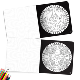 Lil Legends Let's Colour Set of 2 Colouring Books | Nature and Dragons | Travel-Friendly Hardboard Support | Boosts Focus and Creativity | For UKG/Primary | Age 4+