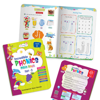 Lil Legends Incredible Phonics Level 1 Main Book Part 2 for Kids | Letter Sounds, Tracing, Writing, Word Recognition and Fun Activities | Phonics Workbook | For Nursery/LKG | Age 3-5