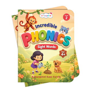 Lil Legends Incredible Phonics Level 2 Main Book and Sight Words Book | Set of 2 Books for Age 4-6 Years | CVC Words, Blending and High Frequency Words | Fun Activity Book | For UKG/Class 1