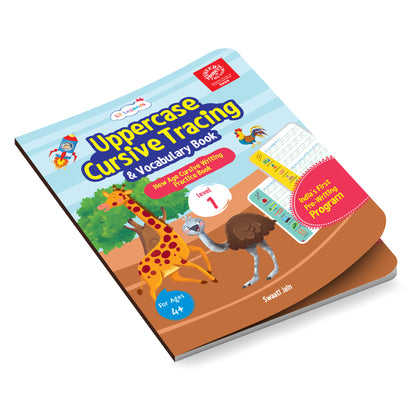 Oswaal Lil Legends Cursive Writing Starter Pack | Set of 2 Books | Uppercase Level 1 and Lowercase Level 2 | Three Line Handwriting and Vocabulary Practice | For LKG/UKG | Age 4+