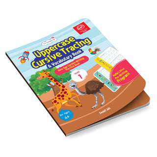 Lil Legends Cursive Writing Starter Pack | Set of 2 Books | Uppercase Level 1 and Lowercase Level 2 | Three Line Handwriting and Vocabulary Practice | For LKG/UKG | Age 4+