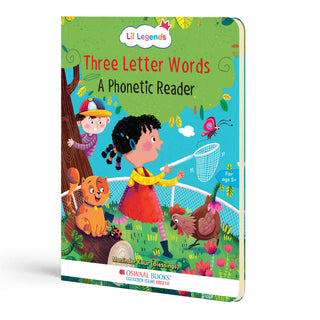 Lil Legends Three Letter Words A Phonic Reader- CVC Phonics Book for Kids | Letter Sounds, Blending and Word Recognition | Early Reading Practice Workbook | For Nursery/LKG/UKG | Age 5+