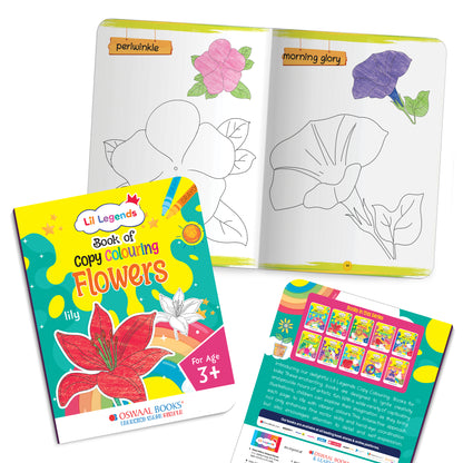 Lil Legends Books of Copy Colouring Set of 5 Books for Kids | Animals, Alphabets, Vegetables, Flowers and Fruits | Fun Activities and Vocabulary Booster for Kids | For LKG/UKG | Age 3+