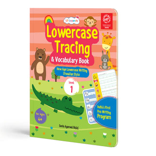 Lil Legends Writing Books Lowercase Tracing and Vocabulary Book Level | 1 New Age Lowercase Writing D'Nealian Style | Small Letters Practise Workbook | For LKG/UKG | Age 4+