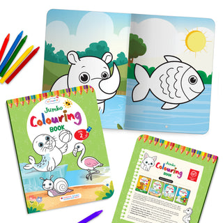 Lil Legends Jumbo Colouring Book Vol 2 for Kids | Bold Outlines and Fun Designs | Animals, Birds and Nature Scenes | Big Size Colouring Activity Book | For Toddlers/LKG/UKG | Age 4+