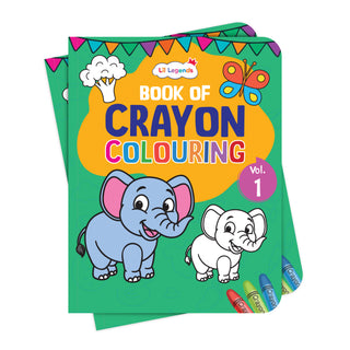 Lil Legends Crayon Colouring Book Vol 1 for Kids | Bold Outlines and Simple Designs | Animals, Birds and More | Fun Colouring Activity Book | For Nursery/LKG | Age 2+