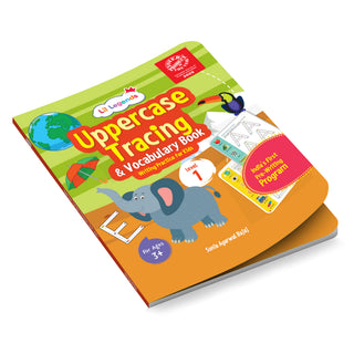 Lil Legends Writing Books Uppercase Tracing and Vocabulary Book Level 1 for Kids | India's First Pre-writing Program | Workbook with Smart Dot Guidance | For Nursery/LKG/UKG | Age 3+