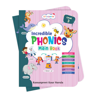 Lil Legends Incredible Phonics Level 3 Main Book for Kids | Digraphs, Consonant Blends and Decodable Stories | Reading Fluency | Advanced Phonics Workbook | For Class 1 and Class 2 | Age 5-7