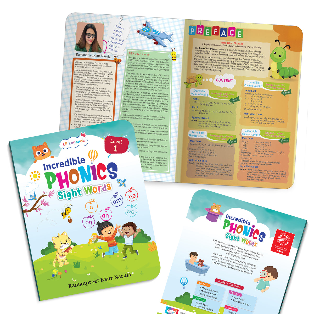Lil Legends Incredible Phonics Level 1 Sight Words Book | High Frequency Words and CVC Words | English Reading and Activity Book | Age 3+