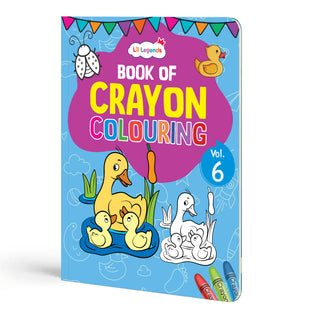 Lil Legends Book Of Crayon Colouring for Kids | Builds Focus, Creativity and Colour Recognition | Colouring Activity Book with Detailed Designs | For UKG/Class 1 | Age 5+