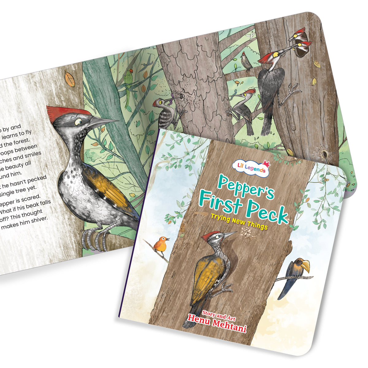 Lil Legends Mindful Moments Series - Pepper's First Peck, Trying New Things | Picture Story Book for Kids | Illustrated Stories to Build Self-Control and Emotional Learning | Age 5+