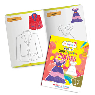 Lil Legends Books of Copy Colouring Set of 5 Books for Kids | Transport, Shapes, Numbers, Clothes and Birds | Fun Activities and Vocabulary Booster | For LKG/UKG | Age 3+