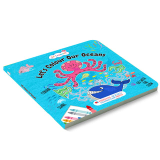 Lil Legends Let's Colour Set of 3 Colouring Books | Animals, Oceans and Dragons | Travel-Friendly Hardboard Support | Boosts Focus and Creativity | For UKG/Primary | Age 4+