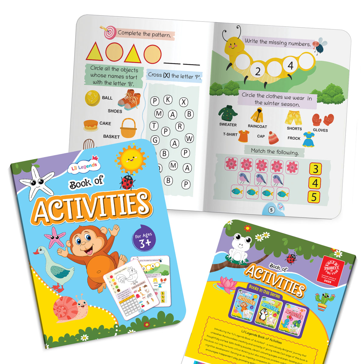 Lil Legends Book of Activities for Kids Age 3+ | Fun Learning Workbook with Tracing, Colouring, Matching and Puzzles | Early Learning Activity Book | For Toddlers/Nursery/LKG/UKG