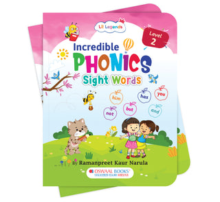 Lil Legends Incredible Phonics Level 2 Main Book and Sight Words Book | Set of 2 Books for Age 4-6 Years | CVC Words, Blending and High Frequency Words | Fun Activity Book | For UKG/Class 1