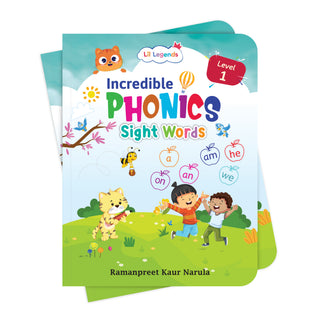 Lil Legends Incredible Phonics Level 1 Sight Words Book for Kids | High Frequency Words and CVC Words | English Reading and Activity Book | For Nursery/LKG | Age 3-5