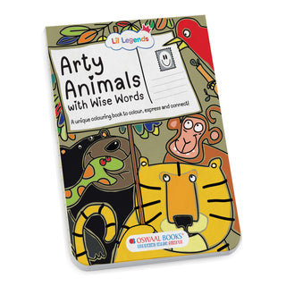 Lil Legends Arty Animals Fun Colouring Book for Kids | 35+ Perforated Tear-Out Animal Themed Postcards to Colour and Share | Boosts Focus, Colour Recognition and Creativity | Age 3+
