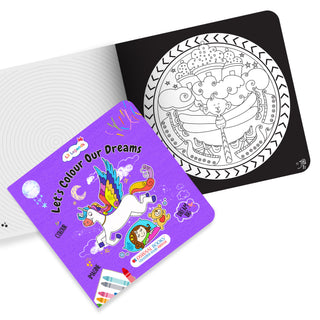 Lil Legends Let's Colour Set of 2 Colouring Books | Dreams and Nature | Travel-Friendly Hardboard Support | Boosts Focus and Creativity | For UKG/Primary | Age 4+