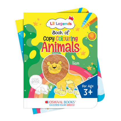 Lil Legends Books of Copy Colouring Set of 5 Books for Kids | Animals, Alphabets, Vegetables, Flowers and Fruits | Fun Activities and Vocabulary Booster for Kids | For LKG/UKG | Age 3+