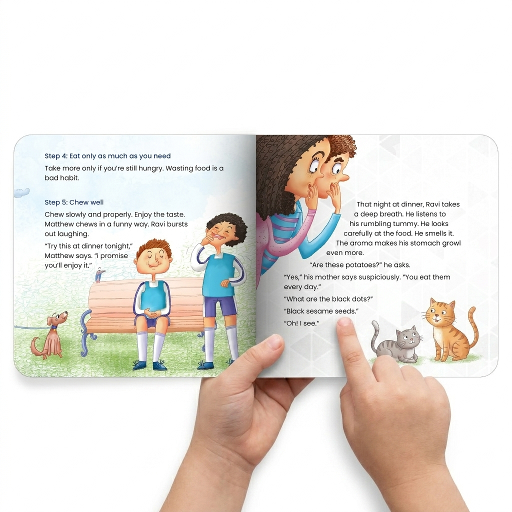 Lil Legends Mindful Moments Series - Hunger Pangs, Eating Mindfully | Picture Story Book for Kids | Illustrated Stories to Build Self-Control and Emotional Learning | Age 5+